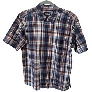 Patagonia Button Down Plaid Short Sleeve Shirt Outdoor Organic Men's size Medium